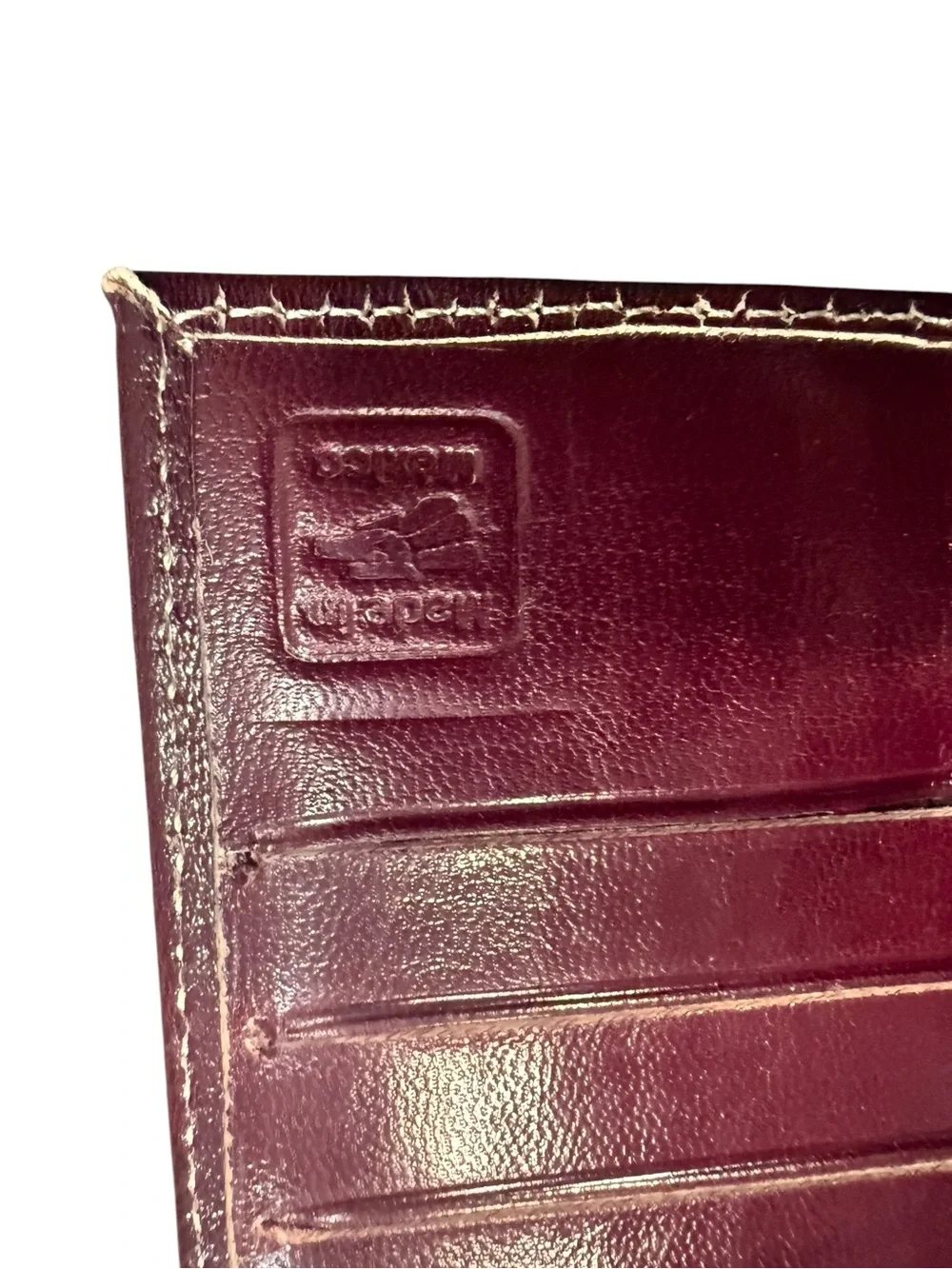 Men's Leather Bifold Wallet with Black & White Haircalf Accent